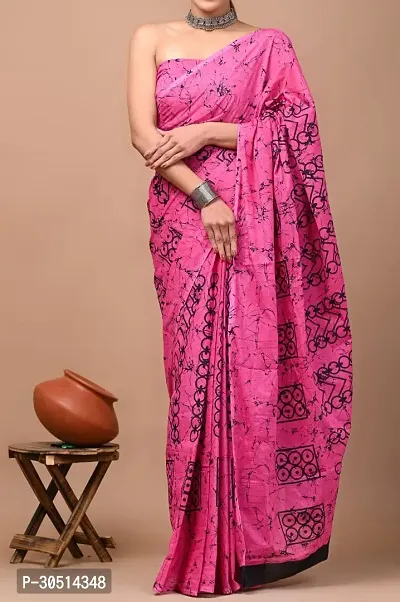 Trendy Cotton Sarees With Blouse Piece-thumb0