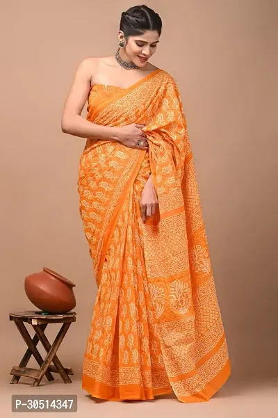 Trendy Cotton Sarees With Blouse Piece