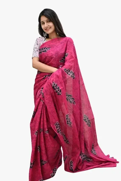 Trending Cotton Saree with Blouse piece 