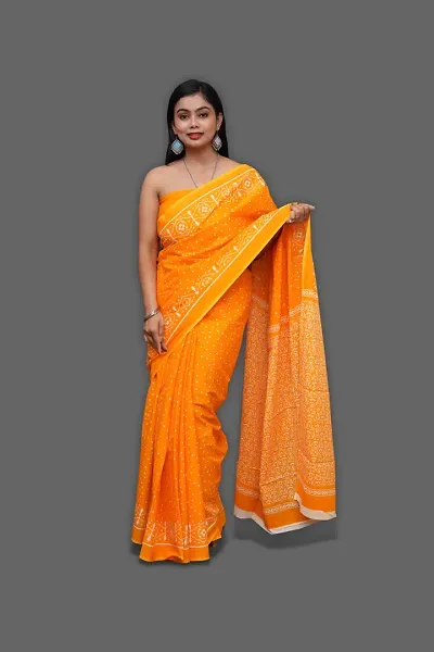 Glamorous Cotton Saree without Blouse piece 