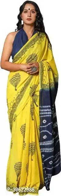 Stylish Cotton Printed Bollywood Sarees With Blouse Piece