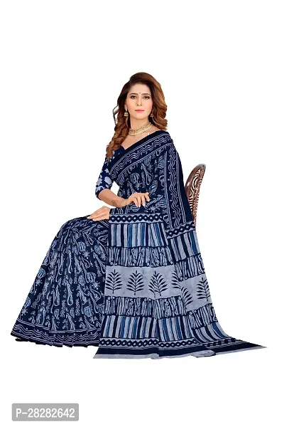 Classic Cotton Printed Saree without Blouse piece-thumb0