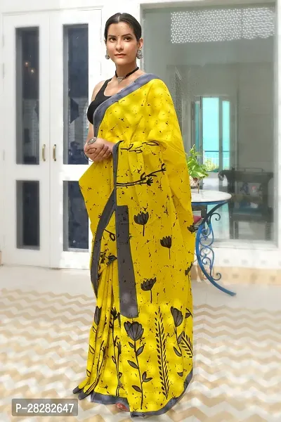 Classic Cotton Printed Saree without Blouse piece