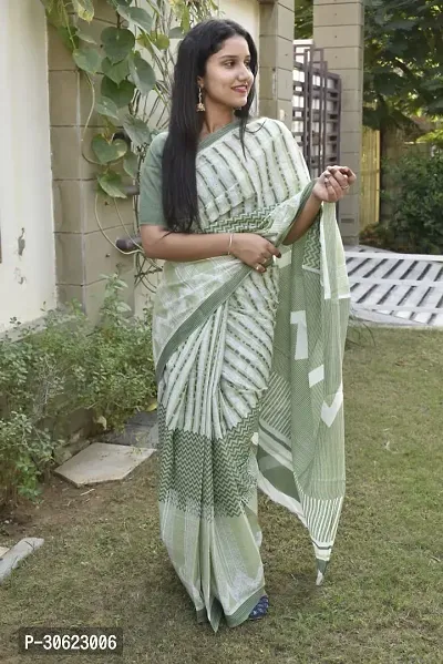 Stylish Cotton Printed Bollywood Sarees With Blouse Piece-thumb0