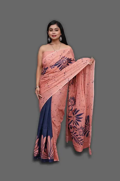 Best Selling Mulmul Cotton Saree with Blouse piece 