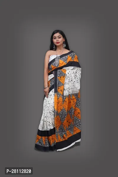 S R FASHION Womens Pure Cotton Mulmul Saree Multicoloured