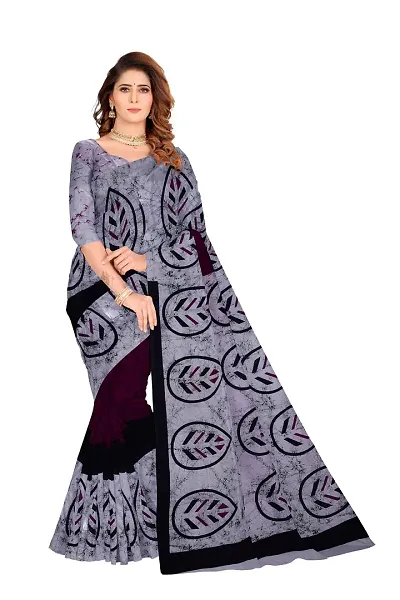 The Familiar Handicrafts Pure Cotton Mulmul Saree for Women