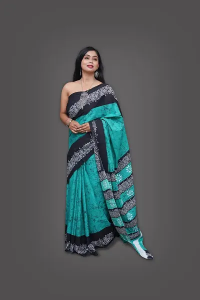 Hot Selling Mulmul Cotton Saree with Blouse piece 