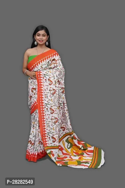 Classic Cotton Printed Saree without Blouse piece-thumb0