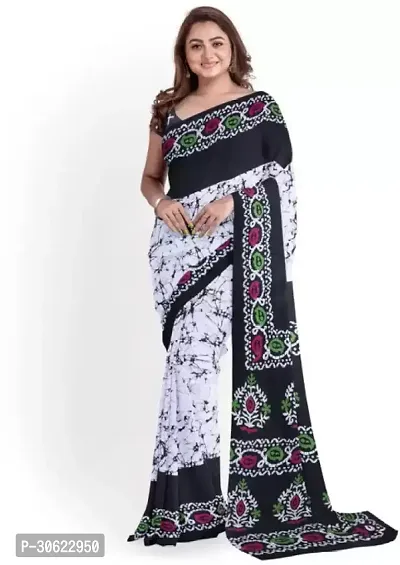 Stylish Cotton Printed Bollywood Sarees With Blouse Piece-thumb0