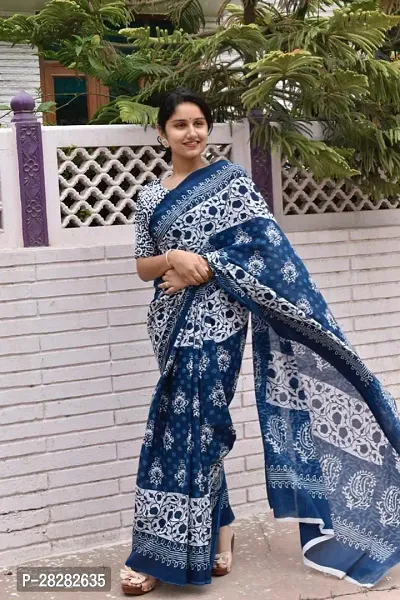 Classic Cotton Printed Saree without Blouse piece