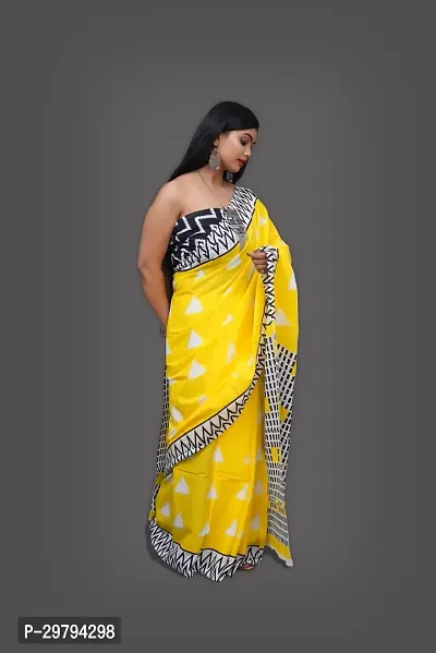 Stylish Cotton Printed Saree with Blouse Piece-thumb0