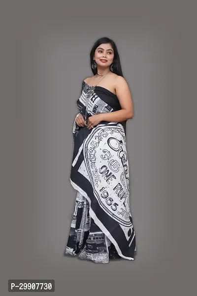 Stylish Cotton Printed Saree with Blouse Piece-thumb0