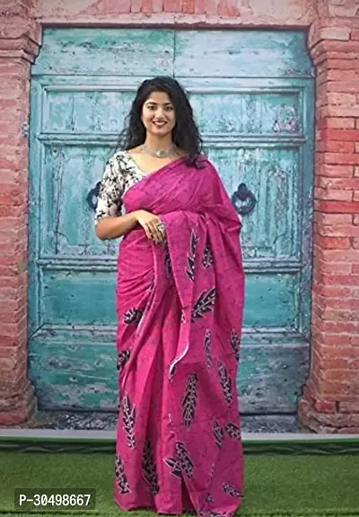 Beautiful Cotton Saree With Blouse Piece-thumb0