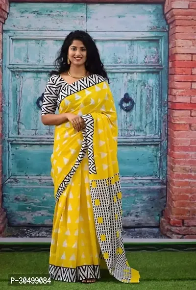 Beautiful Cotton Saree With Blouse Piece