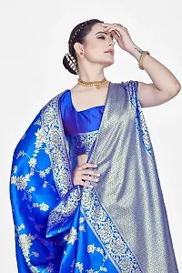 Stylish Art Silk Light Blue Zari Woven Saree with Blouse piece-thumb4