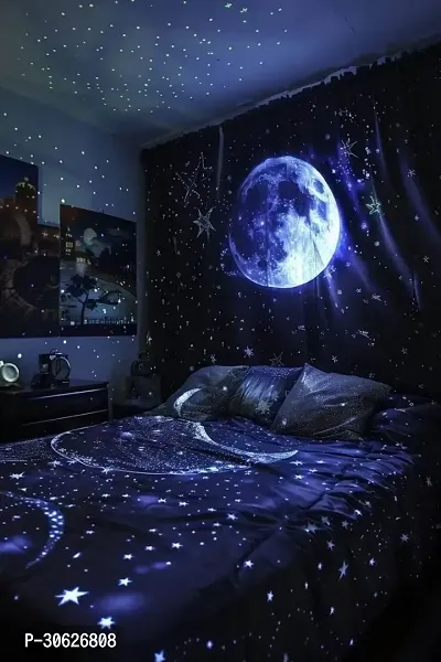 Glow in the Dark Galaxy of Stars with Moon Radium Night Wall Stickers-thumb4