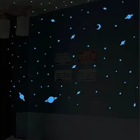 Glow in the Dark Galaxy of Stars with Moon Radium Night Wall Stickers-thumb4