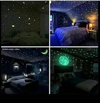 Glow in the Dark Galaxy of Stars with Moon Radium Night Wall Stickers-thumb2