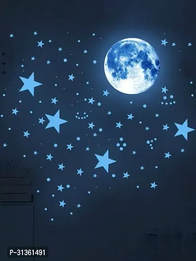 Stars and Moon Radium Night Glow Sticker-thumb0