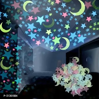 Stars and Moon Radium Night Glow Sticker-thumb0