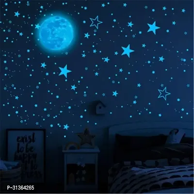 Stars and Moon Radium Night Glow Sticker-thumb0