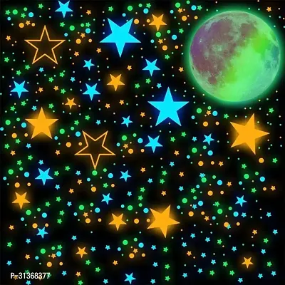 Glow in The Dark Galaxy of Stars and Moon Radium Night Glow Sticker-thumb0