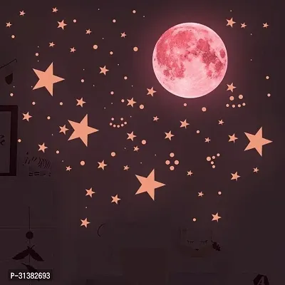 Stars and Moon Radium Night Glow Sticker