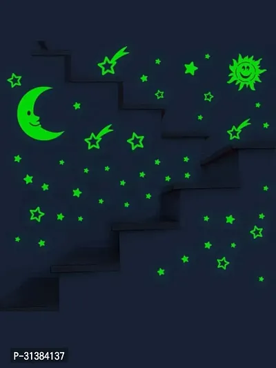 Stars and Moon Radium Night Glow Sticker