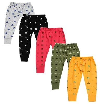 ISHRIN Dark Multicolor Track Pant For Baby Boys  Baby Girls  (Multicolor, Pack of 5)