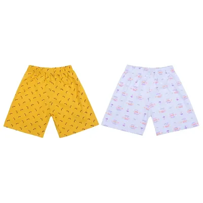 Multicolor Cotton Shorts for Kids Pack of 2