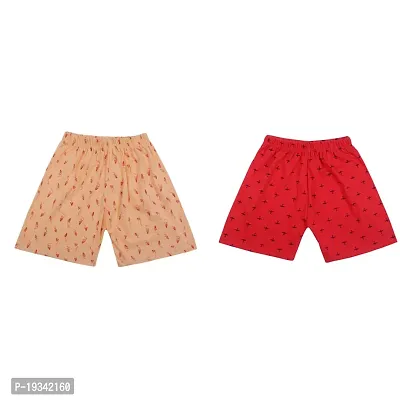 Multicolor Cotton Shorts for Kids Pack of 2