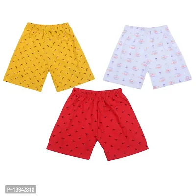 Multicolor Cotton Shorts for Kids Pack of 3-thumb0