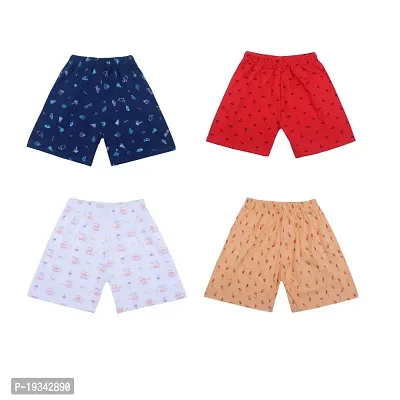 Multicolor Cotton Shorts for Kids Pack of 4-thumb0