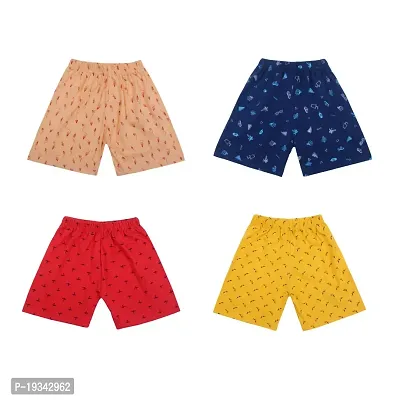 Multicolor Cotton Shorts for Kids Pack of 4-thumb0