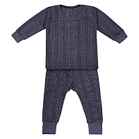 Ishrin Unisex Kids Winter Wear Fleece Front Open Thermal Innerwear Top  Full Pant Woolen Warmer Combo Set for Girls Boys, Kids Unisex Body Warmer Thermal (Set of 3)-thumb1