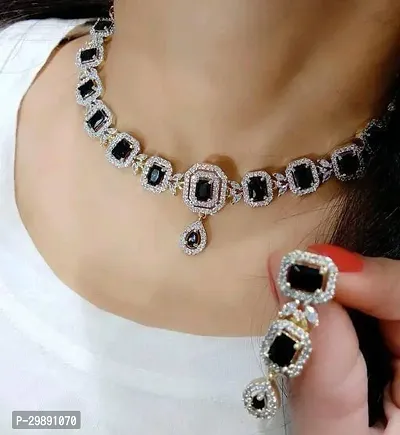 Stylish Black Alloy Jewellery Set For Women