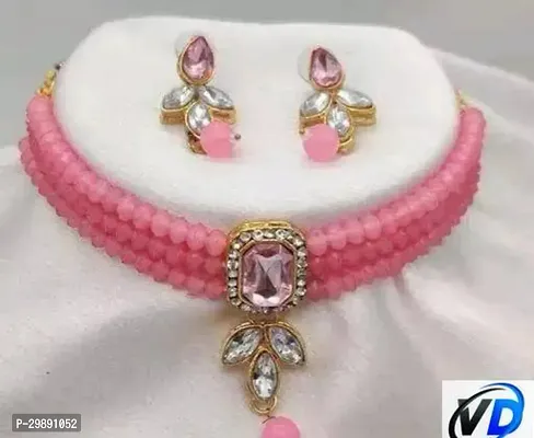 Stylish Pink Alloy Jewellery Set For Women-thumb0