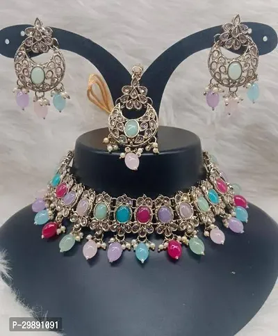 Stylish Multicoloured Alloy Jewellery Set For Women