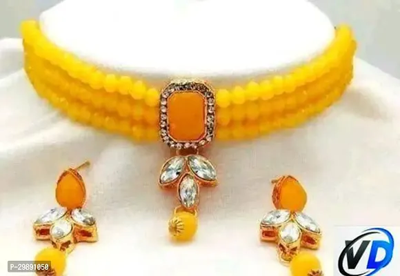 Stylish Yellow Alloy Jewellery Set For Women