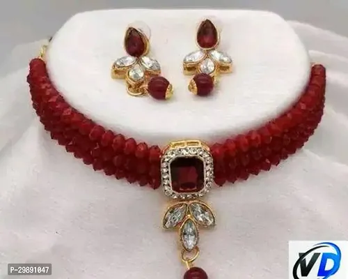 Stylish Maroon Alloy Jewellery Set For Women-thumb0