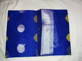 Whalebone Mahera Textiles ?Silver boota Women's Pure Cotton Saree For Womens (Silver boota-Blue)-thumb1