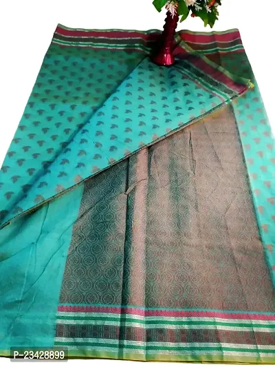 Whalebone Mahera Textiles Cotton Booti Printed Mulmul Saree for Women (Cotton booti-LightGreen)-thumb0