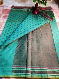 Whalebone Mahera Textiles Cotton Booti Printed Mulmul Saree for Women (Cotton booti-LightGreen)-thumb2