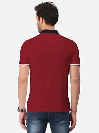 BULLMER Mens Regular Fit Cut  Sew Colorblocked Polo Neck/Collared Tshirt-thumb2