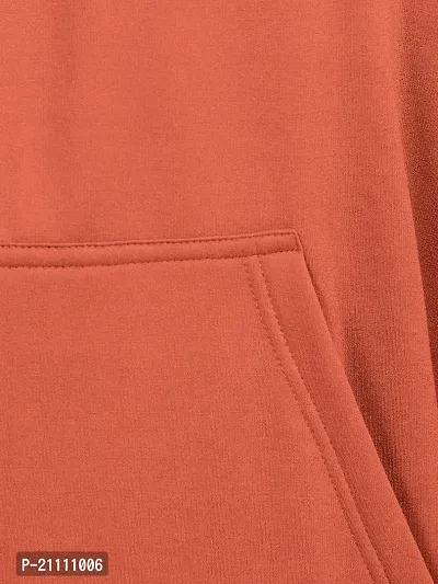 Classic Orange Trendy Printed Fleece Hoodie Sweatshirt for Men-thumb5