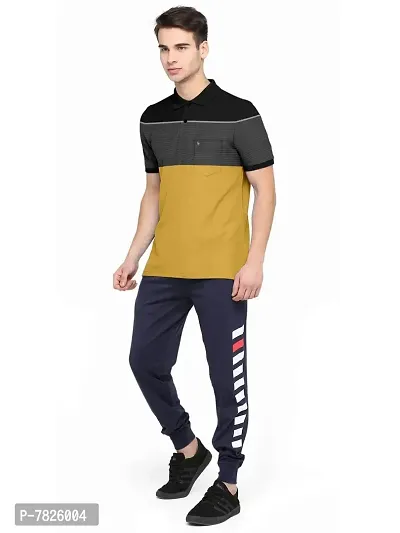 BULLMER Mens Regular Fit Striped Cotton Polo Tshirt/Collared Tshirt-thumb5