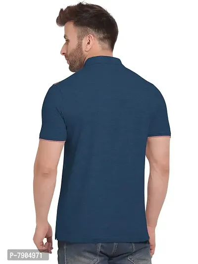BULLMER Mens Regular Fit Cotton Printed Polo Tshirt/Collared Tshirt - Grey-thumb2