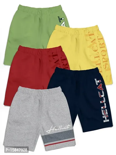 Fabulous Multicoloured Cotton Blend Printed Regular Shorts For Girls Pack Of 5-thumb0