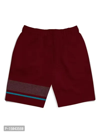 Elegant Maroon Cotton Blend Printed Shorts For Boys-thumb2